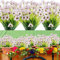 Kunstblumen Deko 12 Stück Künstliche Violett Blumen Kunststoff Grüne UV-beständige Künstliche Pflanze Sträucher Zweig Kunstblumen für Außenbereich Innen Garten Zuhause Fenster Hochzeit Kasten (Weiß)