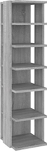 vidaXL Schuhregal Regal Schrank Schuhschrank Schuhablage Schuhständer Schuhaufbewahrung Schuhtruhe Schuhorganizer Grau Sonoma 25x27x102cm Holzwerkstoff