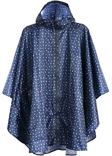 ANYOO Wasserdicht Radfahren Regen Poncho Portable Leichte Regenjacke Mit Kapuze Fahrrad Compact Regen Cape Wiederverwendbare Unisex für Backpacking Camping Outdoors,Herzform,Einheitsgröße