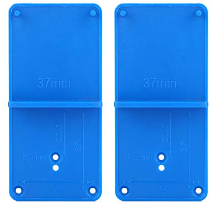 Kreg Concealed Hinge Jig Hinge Mounting Template Blue Plastic 2Pcs Hinge Hole Opener Template Drilling Guide Locator For Door Cabinet Assemble