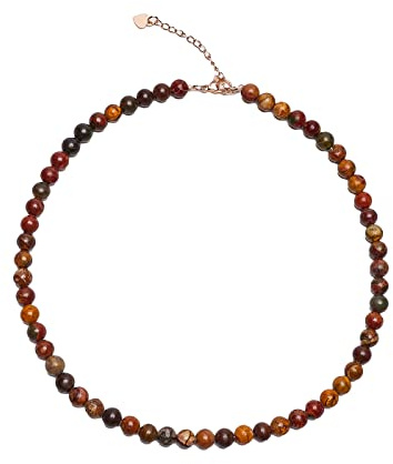 Handmade Women's Girls Edelstein Perlen Halskette Choker 6mm Runde Perlen - Natürliche Edelsteine Healing Crystal Beaded Jewellery | Geschenkideen für Frauen, Mädchen