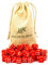 Waldfelsen 6, 12, 20, 30 oder 50 hochqualitative Würfel Standardgröße 16 mm Acrylwürfel Knobel Spielwürfel Dice 6-seitig sechsseitig Spielzubehör Set mit Stoffbeutel (Rot, 50 Stück)