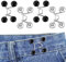 Bekecidi 4 Sets Jeans Taillenstraffer, Kein Nähen, Abnehmbare Hosenknöpfe Erforderlich, Jeans Taillenschnalle, Jeans Taillenverstellknopf (Strass; Schwarz+Weiß)
