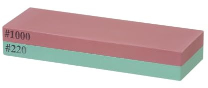 HENDI Japanischer Schleifstein by Naniwa, doppelseitig, Messerschärfer, Schleifstein, Wetstones, Körnung 220/1000, inklusive Kunststoffbehälter, 185x65x(H)30mm