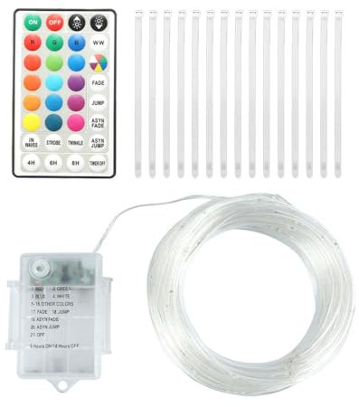 DONGKER Lichterkette Außen Batterie, 120 LED, 12M, IP67 Wasserdicht, 7 Modi und 16 Farben, Weihnachtsbeleuchtung mit Fernbedienung für Außen Innen Garten Trampolin Hochzeit Balkon