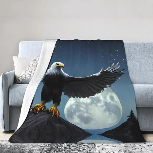 YYHHAOFA Eagle Under The Stars Ultraweiche Micro-Fleece-Decke, 152,4 x 127,7 cm, leicht, langlebig und kompakt faltbar