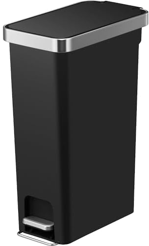 EKO | Poubelle à pédale Hana Slim | Volume 40 l | L x H x P 265 x 645 x 455 mm | noir