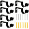 Scettar 6 Pièces Support Tringle Rideaux, Support Mural Réglable, Support pour Tringle à Rideau en Métal, Support de Rideau avec 12 Pièces Vis de Fixation, pour Les Bureaux Les Armoires De Chambre