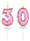 Geburtstags-Zahlenkerzen, 7,5cm Glitzer Schmetterling Alles Gute zum Geburtstag Kuchenaufsatz Rosa Pailletten Hochzeits Zahlen-Cupcake Dekorationen für Jubiläumsfeier Partyzubehör (30)