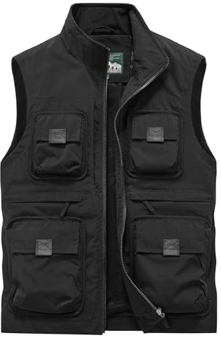 OlyljpinZ Herren Outdoor Weste Leicht Atmungsaktiv Anglerweste Schnelltrocknende Freizeitweste Sommer Ärmellos Jacke Camping Fotografie Jagd Multifunktionsweste mit Mehreren Taschen