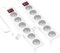 Garza - Pack 2 Regleta alargador de 6 enchufes Schuko con Interruptor, 5 Metros de Longitud de Cable y protección Infantil. Máximo de 250V, Color Blanco.