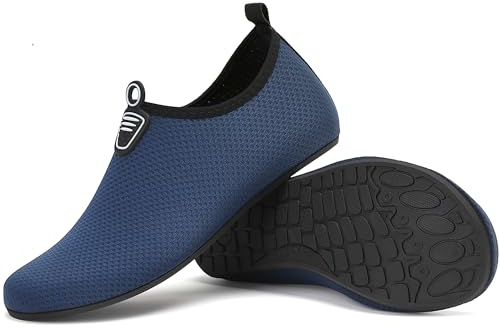 Badeschuhe Damen Herren Wasserschuhe Neoprenschuhe Strandschuhe Aquaschuhe Surfschuhe Schwimmschuhe Wassersportschuhe Barfuß Schuhe Leicht Hausschuhe. Blau, 37 EU