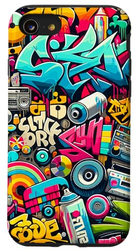 Hülle für iPhone SE (2020) / 7 / 8 Graffiti Street Colorful Art Urban Hip Hop oder Popping