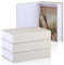 Tioncy 3 Pcs Decorative Storage Boxes - Modern Fake Books, Linen Faux Books for Bookshelf & Coffee Table Decoration, DIY Crafts (Creamy White, 8.6 x 6.1 x 1.8 Inch)