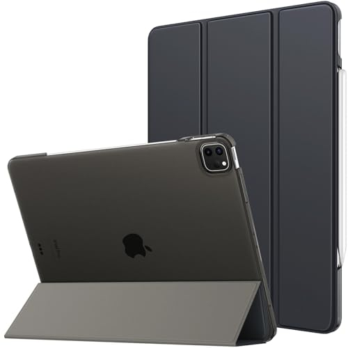 MoKo for iPad Air 13 Inch Case 2024/ iPad Pro 12.9 Case (6th/5th Gen 2022/2021), Slim Smart Shell Translucent Frosted Hard PC Back Cover, Support Touch ID & Pencil Pro/2nd/USB-C, Space Gray
