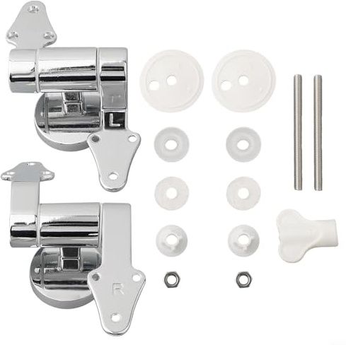 Eawfgtuw 2 Pack Toilet Seat Hinges Fixings, Zinc Alloy Toilet Seat Soft Close Fittings Kit, Mute & Anti-shock Slow-lowering Hinge, For Toilet Lids, Toilet Lids, Washing Machine Lids