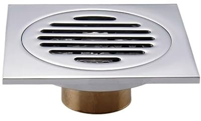 SkyjOy Bodenablauf Messing machte Badezimmer-Zusatz-Quadrat-Boden-Abfluss-Abfall-Gitter 100mm*100mm Bodenablauf Dusche