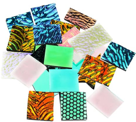 Feuille de vitrail transparent irisé texturé COE90 pour projets de bricolage, loisirs créatifs et décoration d'intérieur