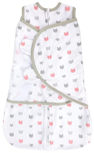 LANDICI Baby-Schlafsack, 0–3 Monate, 100 % Baumwolle, Pucktücher für Neugeborene, 3-fach verstellbar, tragbare Decke, einfaches Wechseln, Schlafsack, Pucksack für Säuglinge, Jungen, Mädchen,