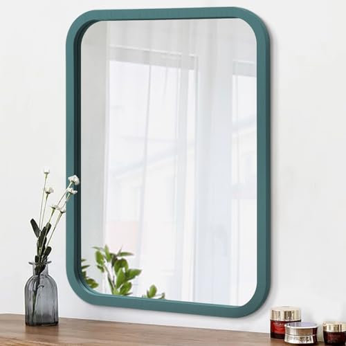 AOAOPQ Wandmontiert Hängend oder Gegen Wand Rahmen Make-up Spiegel für Eingang Schlafzimmer Bad Wohnzimmer 40x50cm Blau Groß