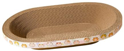 Baoblaze Oval Cardboard, Cat Scratcher Bed, Cat Scratch Pad, Sleeping Pet Supplies, Rest Playing Lounge Scratching Board, Large