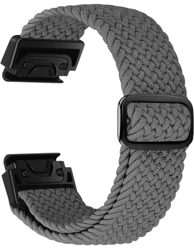 enkic Armband Kompatibel mit Garmin Fenix 7/7 Pro/6/6 Pro/5/5 Plus, 22mm Geflochtenes Elastisch Uhrenarmband für Approach S60/S62/Quatix 5/Epix, Elastisch Sport Loop Ersatzarmband