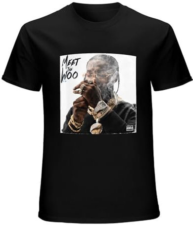 Men's Pop Smoke - Meet The Woo Album Cover -es T-Shirt Black XL
