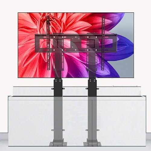 Electric Ceiling TV Mount, Motorised TV Bracket, Tv Motorized Lift, Adjustable TV Mount Bracket, TV Lift Mechanism with Remote Control(1205-2705mm)