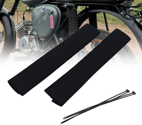 ANEELV Gabelschützer für Motorrad aus Neopren schwarz, 2 Stück, 37 cm | Mit Klettverschluss und Kabelbindern, schützt Gabelrohre vor Schmutz und Steinschlag. kompatibel mit Simson S50 S51 S70