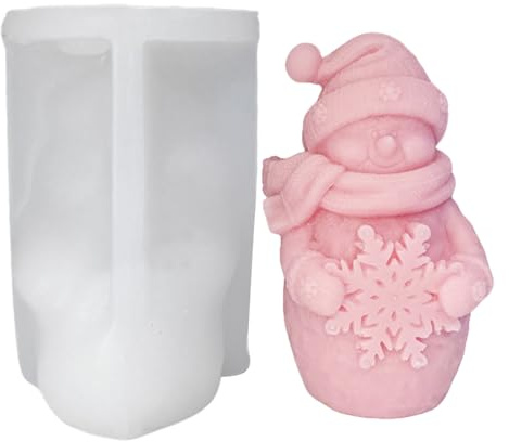 Gießformen Silikon Weihnachten Schneemann, Silikonformen Gießformen Weihnachten Gipsformen zum Gießen Silikonform Weihnachten Schneemann Gips zum Gießen Gießform Weihnachten für Weihnachtsdeko (A)