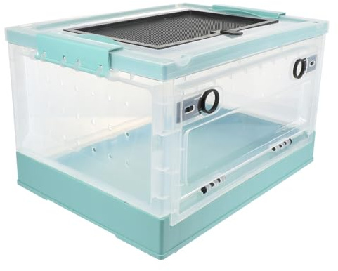 HIAKDOFT Faltbarer Kleintierkäfig mit Isolierung Hamsterhaus und Igelterrarium Sichere Kunststoffbox für Kleine Haustiere Wie Hamster und Mäuse mit Getrennt Öffnendem Deckel Atmungsaktiv