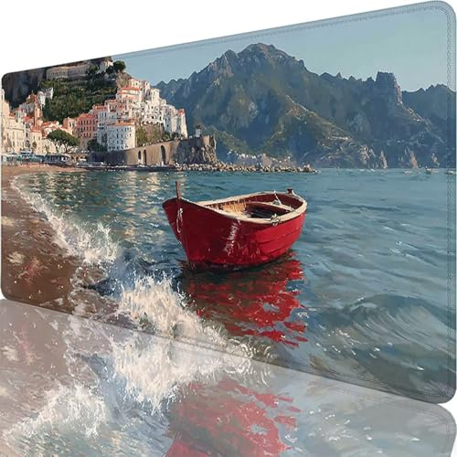 Tapis de Souris Gaming Bleu, Grand Tapis de Souris XXL 700x300x3 mm, Plage Mouse Pad pour Clavier et Bureau, Gaming Accessoire, Antidérapante, Améliore la précision et la Vitesse pour Gamer l-4492