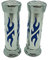 one by Camamoto 77344059C Lenkergriff-Set für Motorrad (Artikelnummer 77344059C Set mit 2 Griffen, Schwarz Eagle, Farbe Chrom/Blau mit optimalem Grip, einfache Installation, ø Links 22 mm/rechts 25