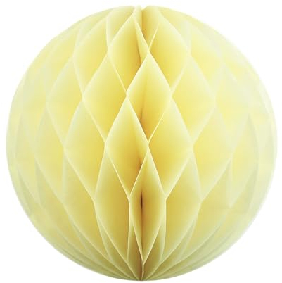 1 Wabenball 20cm // Wabenkugel Honeycomb Hänge Deko Ballon Laternen Aufhänger Waben Bälle Papier Pompons Dekoration Geburtstag Party Hochzeit (creme / hellcreme 820)