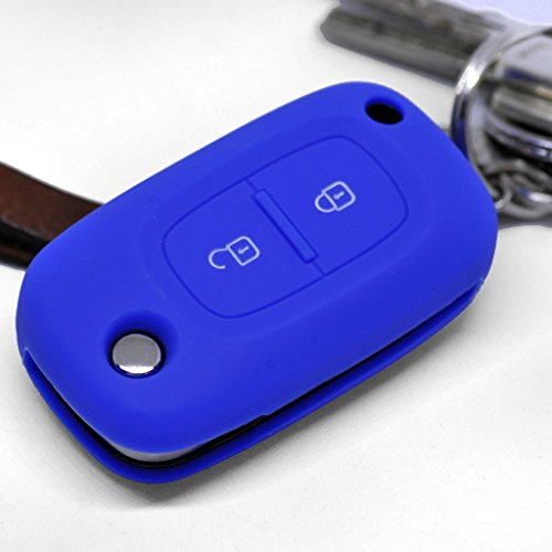 Soft Case Schutz Hülle Auto Schlüssel für Renault Kangoo Smart Forfour Clio Mercedes Benz Citan Klappschlüssel Remote/Farbe: Dunkelblau