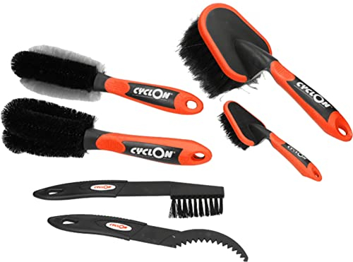 Cyclon Fahrrad Reinigungsbürsten Set Brush Kit 6 TLG Zahnkranz, Detail, Soft Bürste