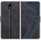 MOBESV Phone Cover For Samsung Galaxy J5 2017, Flip Wallet Case for Samsung Galaxy J5 2017 Phone Case, Black/Dark Blue