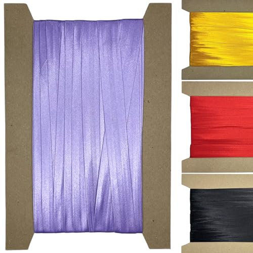 Roban Fashion 10m Satin Schrägband zum Nähen gefalzt 40mm breit Lavendell