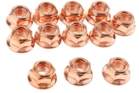 non-brand Collecteur D'echappement Cuivre Eclairé 12X M8 Écrou 8mm - Ecrou Haute