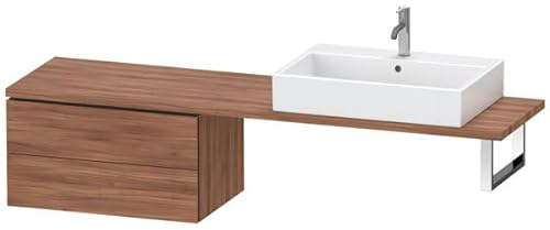 Duravit L-Cube Unterschrank für Konsole, Breite 720mm, Tiefe 477mm, 2 Schubkästen, Farbe: Nussbaum Natur Dekor