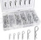 RMENOOR 150 Stücke Federstecker Set Federsplinte Edelstahl Verzinkt Feder Stecker 6 Verschiedene Größen Federvorstecker mit Transparent Sortimentsbox R Clips für Autos Mechaniker Werkstätten