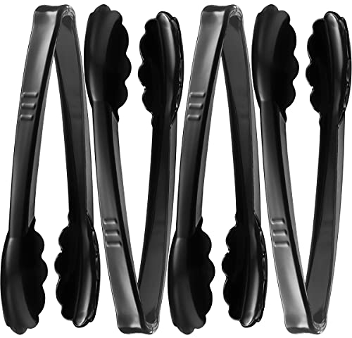 JoyServe Pinzas de plástico para servir (paquete de 12) 9 pulgadas, Pinzas para servir de plástico duro resistente reutilizables o desechables para catering, cenas, banquetes, buffets, eventos, negro