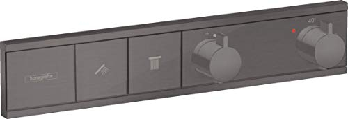 hansgrohe Unterputz Thermostat RainSelect, für 2 Funktionen, Brushed Black Chrome