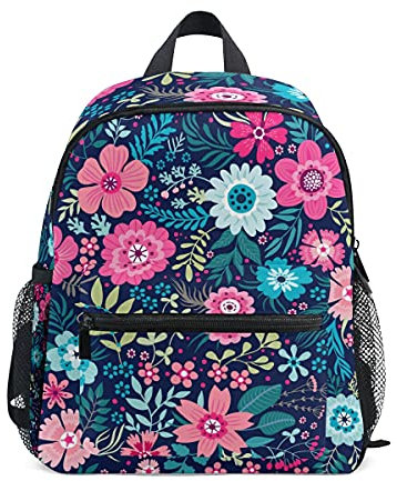 ISAOA Süßer kleiner Blumen-Kinderrucksack für Mädchen und Jungen, Kleinkind-Rucksack, Kindergartentasche mit Brustgurt, Vorschulrucksack, Kindertagesstätte, Wickeltasche, Mini-Tasche, Multi 18,