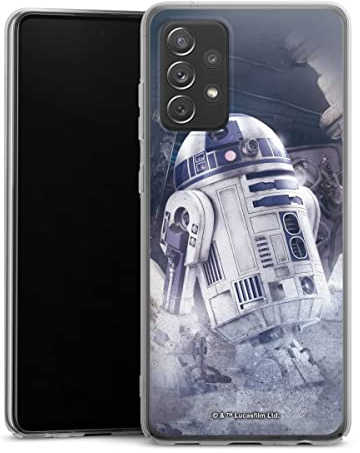 Hard Case kompatibel mit Samsung Galaxy A72 Schutzhülle transparent Smartphone Handy Hülle Star Wars Roboter Fanartikel