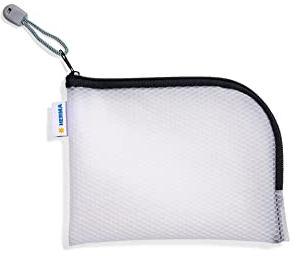 HERMA Dokumententasche A6 mit Reißverschluss, kleine wasserdichte Reißverschlusstasche, verschließbare Dokumentenmappe aus Kunstoff mit Zipper, halb-transparent, 19 x 14 cm, schwarz