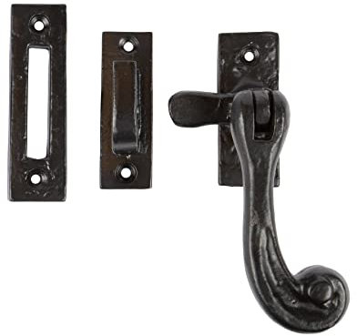 Hammer and Tongs - Rustic Window Fastener - Right Handed - W45mm x H110mm - Black