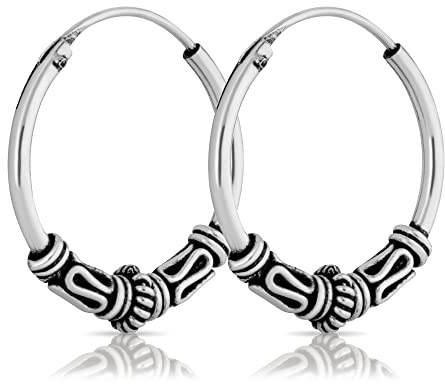 NKlaus Paar 16mm Bali Creole Schlange Keltischer Ohrschmuck 925 Sterling Silber 4960
