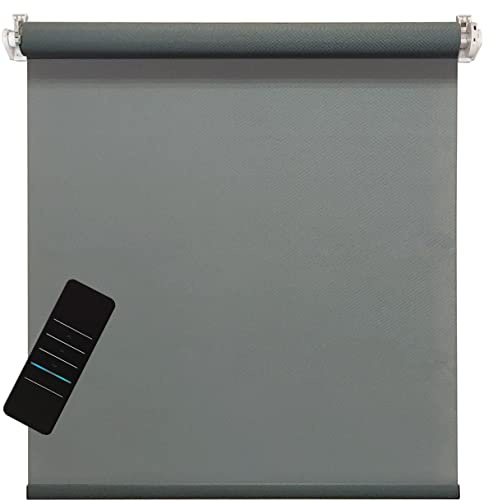 Elektrisches Rollo, dunkelgrau, 5% lichtdurchlässig, inkl. Akku-Motor & Sender, 95x160 cm (1 ST)
