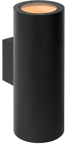 LUCIDE VOLANTIS - Wall Spotlight/Wall Light Indoor/Outdoor - 2xE27 - IP54 - Black